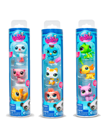 Mascotas little pet shop pack de 3 mascotas -  1 unidad aleatoria