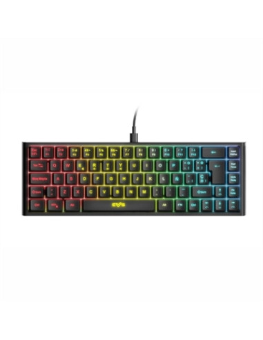 Teclado energy sistem esg k4 kompact - rgb negro - led rainbow - 69 teclas antighosting - xbox - ps5 - pc - mac
