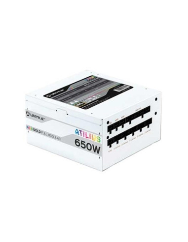 Fuente de alimentacion unykach atilius white gaming atx 650w