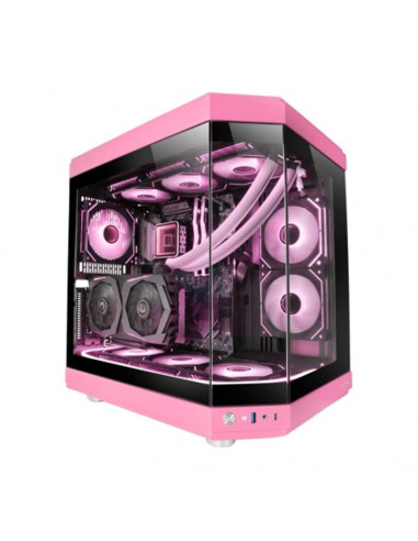 Caja ordenador mars gaming mc - 3t atx cristal templado rosa