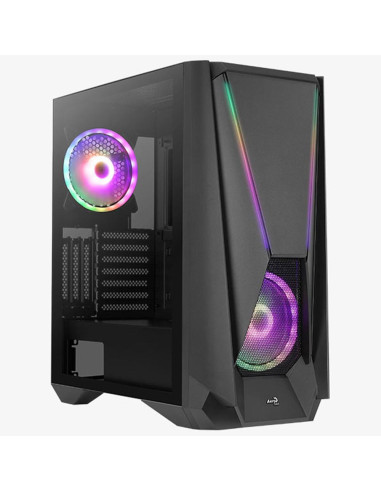 Caja ordenador gaming aerocool visor e - atx argb cristal templado usb 3.0 negro
