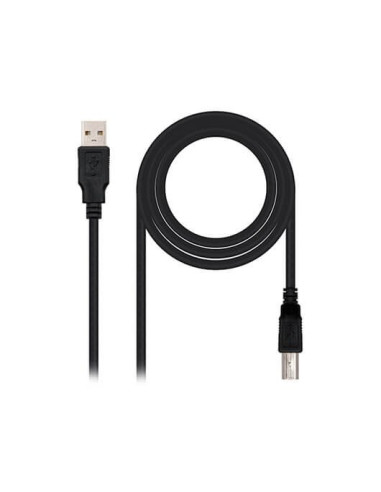 Cable usb tipo b 2.0 a usb tipo a 2.0 nanocable 1m - macho - macho -  impresora -  negro