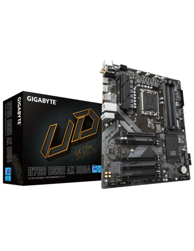 Placa base gigabyte b760 ds3h ax 1700 atx -  4 x ddr4 -  4 x sata -  1 x dp -  1 x hdmi -  4 x usb 2.0 -  1 x usb 3.2 -  1 x us