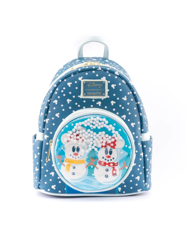 Mochila loungefly disney minnie y mickey muñecos de nieve