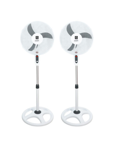Ventilador de pie thulos et - f16sfv2 -  pack 2 40cm - regulable hasta 1.3m - 45w