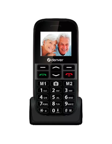 Telefono movil denver bas - 18500 1.77 pulgadas - sms - dual band - camara - boton sos - para mayores
