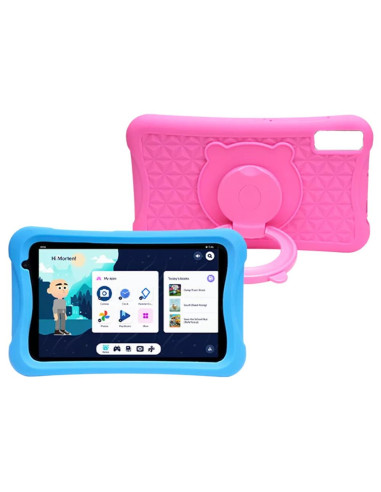 Tablet denver 8 pulgadas tio - 80105kbluepink - 64gb rom - 4gb ram - wifi - bluetooth - android 13 + fundas azul y rosa