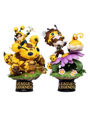 Set de 2 figuras beast kingdom dstage league of legends nunu beelump y heimerstinger