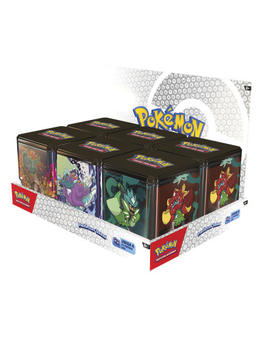Juego de cartas pokemon tcg stacking tins (q1 2025) 1 unidad aleatoria español