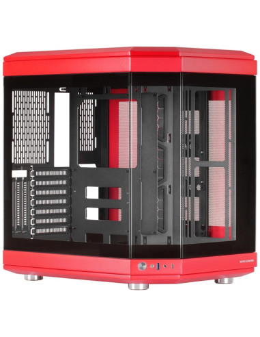 Caja ordenador mars gaming mc - 3t atx cristal templado rojo