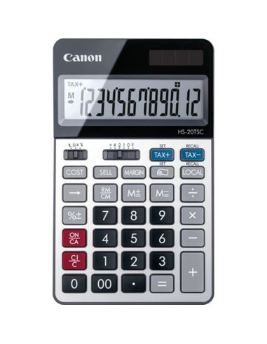 Calculadora canon sobremesa hs - 20tsc -  12 digitos -  alimentacion solar y pila reemplazable