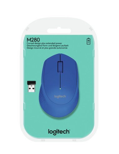 Mouse raton logitech m280 optico wireless inalambrico azul