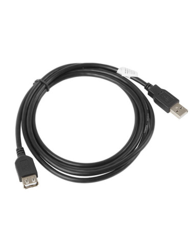 Cable alargador lanberg usb 2.0 macho hembra 1.8m negro