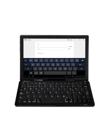 Mini teclado bluetooth con soporte para tablet y movil smartphone universal