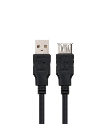 Cable alargador usb nanocable  tipo a 2.0 a usb tipo a 2.0 1.8m negro macho - hembra