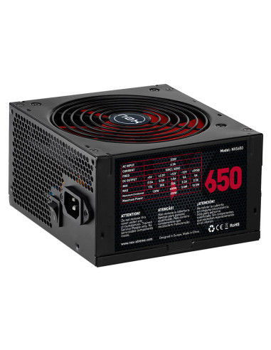 Fuente alimentacion nox nx650 gaming atx 650w negro