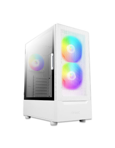 Caja ordenador gaming antec nx410 atx 2 x usb 2.0 1 x usb 3.0 sin fuente blanco rgb