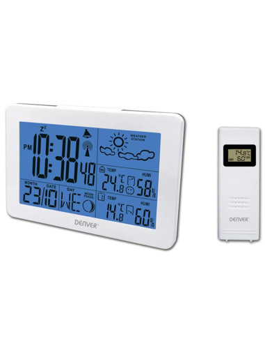 Estacion meteorologica denver ws - 530white con radio despertador blanco