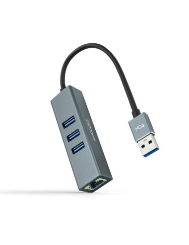 Hub nanocable 4 en 1 usb 3.0 -  rj45 -  macho - hembra