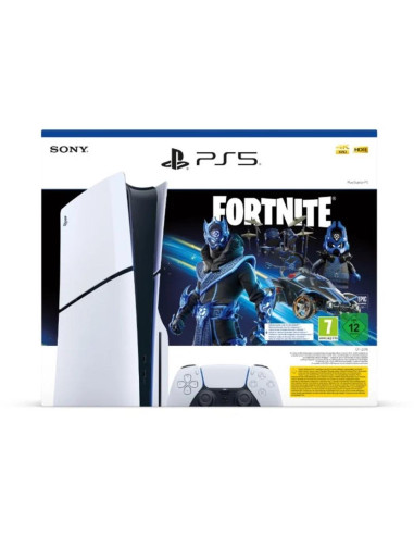 Consola ps5 sony playstation 5 slim 1tb chasis d con lector + fortnite