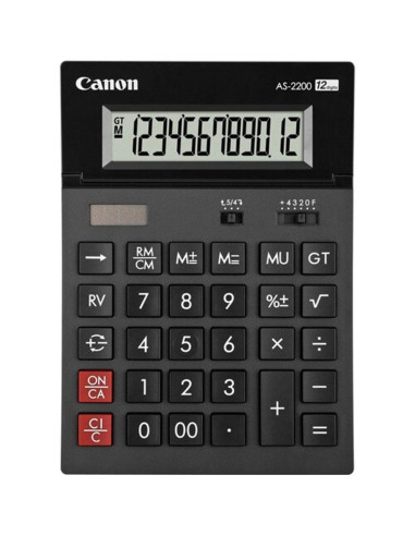 Calculadora canon sobremesa as - 2200 hb 12 digitos gris oscuro
