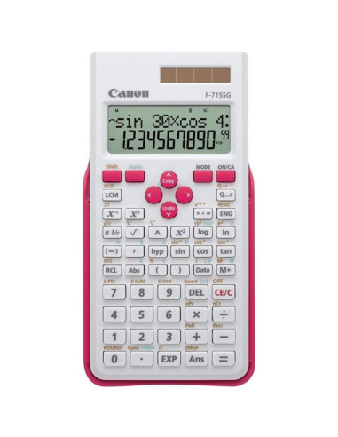 Calculadora canon cientifica f - 715sg dbl blanco y fucsia 12 digitos