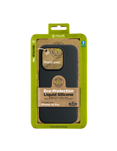 Funda muvit recycletek liquid silicone para apple iphone 16 pro negra
