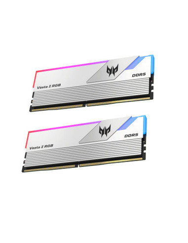 Memoria ram ddr5 64gb 2x32gb predator vesta2 - udimm - 6000mhz  cl 30 silver rgb
