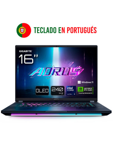 Portatil gigabyte aorus master 16 u9 - 275hx - rtx 5090 - 32gb - 1tb - 16 pulgadasoled - w11p -  portugues