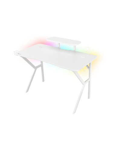 Mesa gaming genesis holm 320 rgb blanca carbono