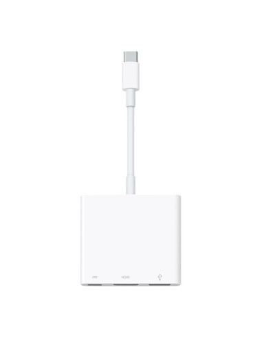 Adaptador usb tipo c a hdmi - usb tipo a - usb tipo c apple macho - hembra -  blanco