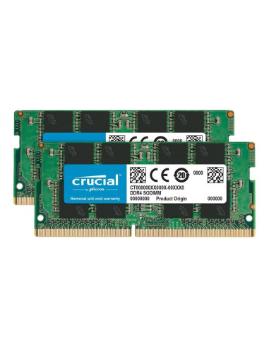 Memoria ram ddr4 16gb 2x8gb crucial -  sodimm - 3200mhz - pc4 - 25600 - cl22 - 1.2v