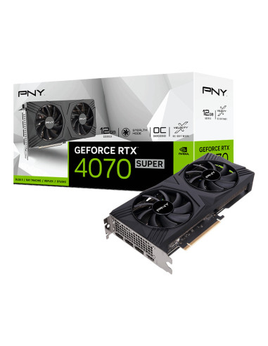 Tarjeta grafica pny geforce rtx 4070 super 12gb gddr6x verto 3xdp 1.4a hdmi 2.1 oc
