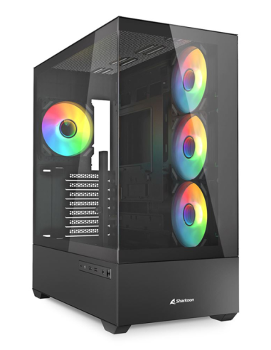 Caja gaming sharkoon ak6 tgv atx negro 4xvent 120mm 2xusb sn fuente