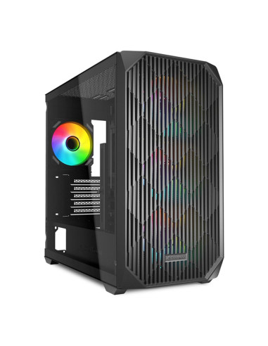 Ordenador caja gaming sharkoon mk3 matx cristal templado negro