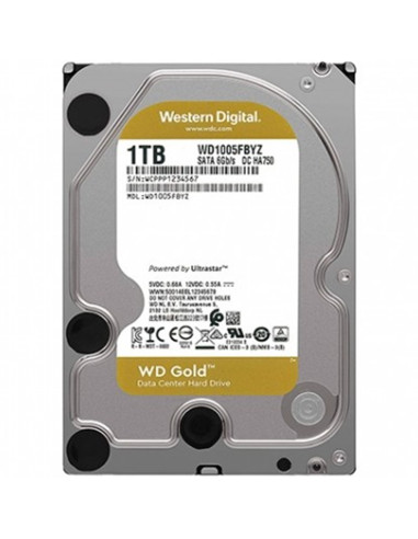 Disco duro interno hdd wd western digital gold wd1005fbyz 1tb 3.5 pulgadas sata 3 7200rpm 128mb