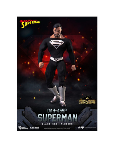 Figura beast kingdom dc comics superman dynamic8h traje negro especial