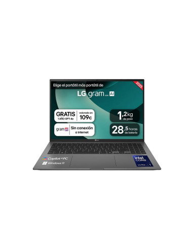 Portatil lg gram 16z90tl - g intel core ultra 7 258v 32gb ssd1tb w11 16 pulgadas