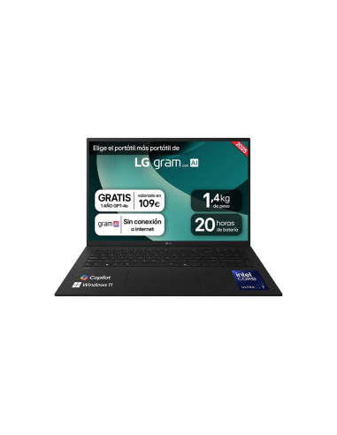 Portatil lg gram  17z90t - g intel core ultra 7 255h 32gb ssd1tb w11 17 pulgadas