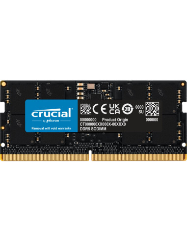 Memoria ram ddr5 16gb crucial  - sodimm - 4800 mhz - pc5 38400 cl40