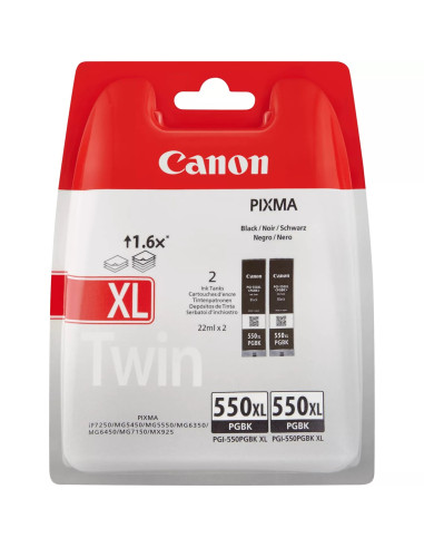 Pack cartucho tinta canon pgi - 550xl negro 2 uds