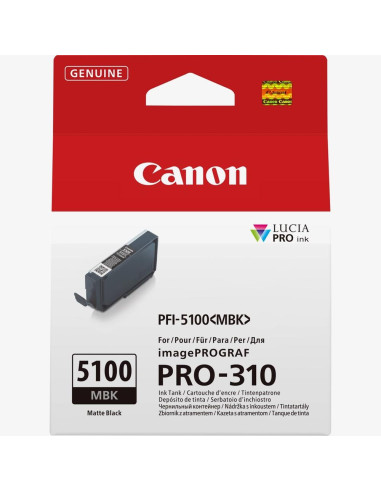 Cartucho tinta canon pfi - 5100mbk negro mate