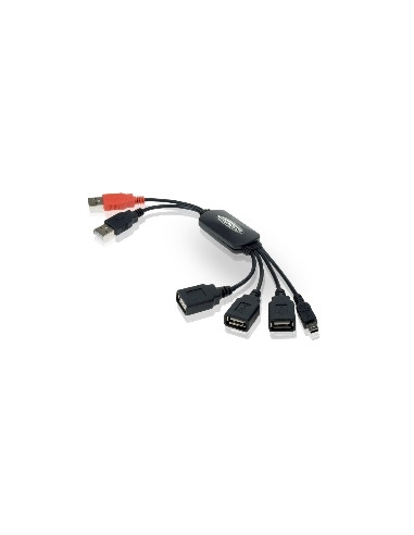 Hub externo conceptronic usb 2.0 con 4 puertos flexibles ( 3 usb + 1 mini usb)