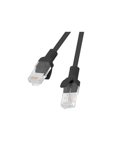 Cable red lanberg latiguillo cat.6 utp 0.25m negro fluke passed