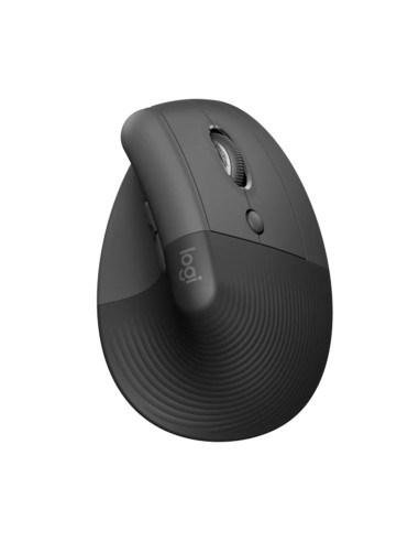 Mouse raton vertical logitech lift 6 botones 4000 dpi wireless inalambrico grafito