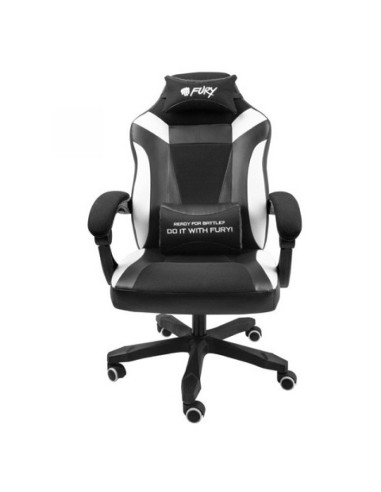 Silla gaming fury avenger m+ negra - blanca