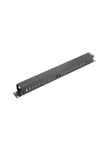 Organizador de cables lanberg metalico 1u tipo a rack 19 negro