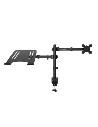 Soporte monitor hasta 32 pulgadas y portatil hasta 17 pulgadas coolbox abrazadera articulado