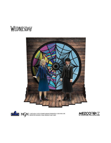 Pack 2 figuras mezco toyz wednesday 5 points wednesday & enid