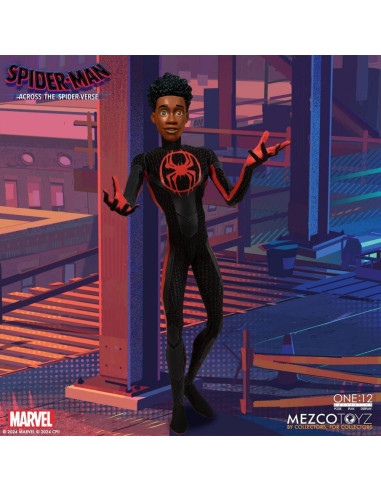 Figura mezco toyz spider - man across the spider - verse spider - man miles morales 17cm